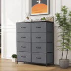 Commode en tissu à 8 tiroirs — Noir / Blanc / Espresso / Gris