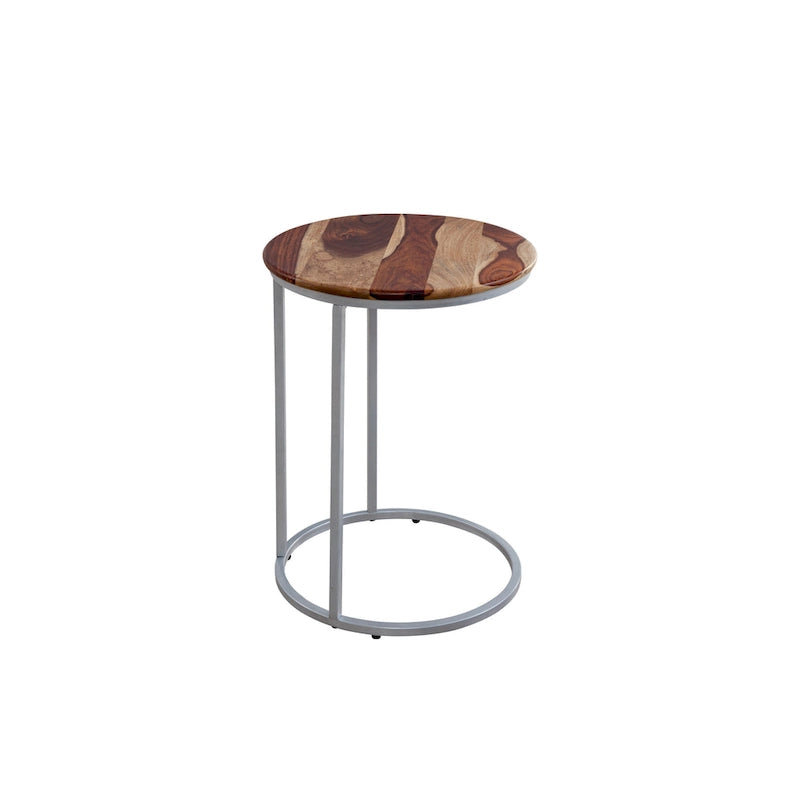 Table d'appoint en C Union en bois massif et métal