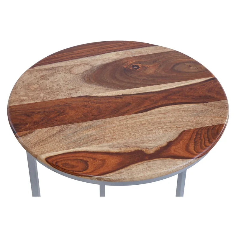 Table d'appoint en C Union en bois massif et métal