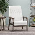Fauteuil d'appoint du milieu du siècle, blanc/noir mat, capitonné, une place