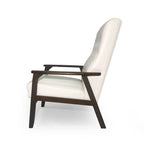Fauteuil d'appoint du milieu du siècle, blanc/noir mat, capitonné, une place