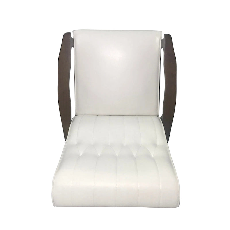 Fauteuil d'appoint du milieu du siècle, blanc/noir mat, capitonné, une place