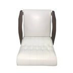 Fauteuil d'appoint du milieu du siècle, blanc/noir mat, capitonné, une place