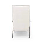 Fauteuil d'appoint du milieu du siècle, blanc/noir mat, capitonné, une place