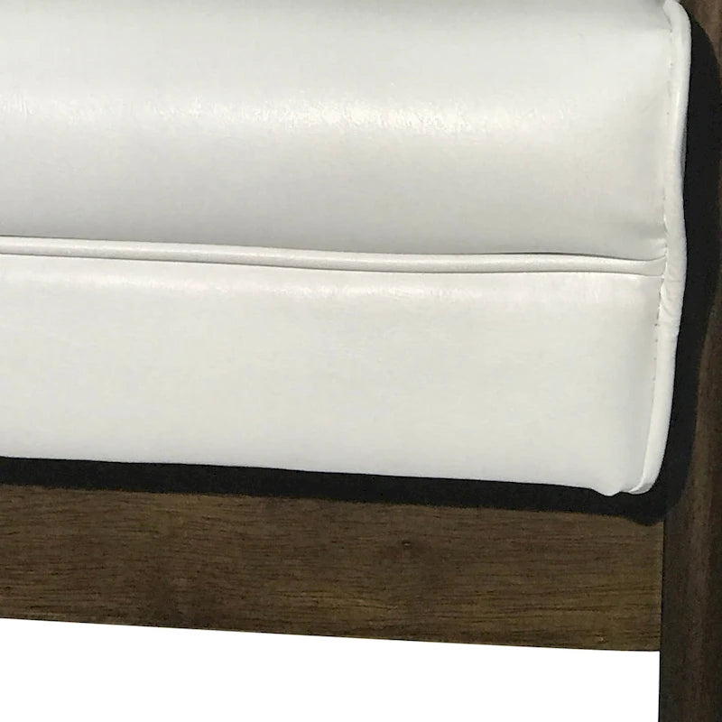 Fauteuil d'appoint du milieu du siècle, blanc/noir mat, capitonné, une place
