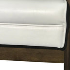 Fauteuil d'appoint du milieu du siècle, blanc/noir mat, capitonné, une place