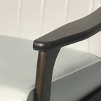 Fauteuil d'appoint du milieu du siècle, blanc/noir mat, capitonné, une place