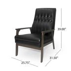 Fauteuil d'appoint du milieu du siècle, blanc/noir mat, capitonné, une place