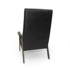Fauteuil d'appoint du milieu du siècle, blanc/noir mat, capitonné, une place