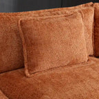 Canapé d'angle en chenille orange pour 3-4 personnes