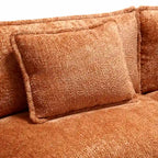 Canapé d'angle en chenille orange pour 3-4 personnes