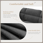 Canapé d'angle en L beige/gris/noir, tissu bouclette, 4 places avec pouf