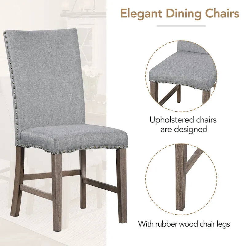 Ensemble table à manger extensible gris style milieu de siècle pour 6 personnes avec pieds croisés