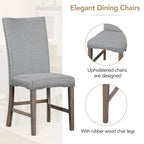 Ensemble table à manger extensible gris style milieu de siècle pour 6 personnes avec pieds croisés