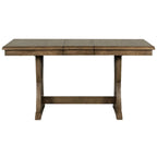 Ensemble table à manger extensible gris style milieu de siècle pour 6 personnes avec pieds croisés