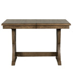 Ensemble table à manger extensible gris style milieu de siècle pour 6 personnes avec pieds croisés