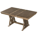 Ensemble table à manger extensible gris style milieu de siècle pour 6 personnes avec pieds croisés