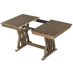 Ensemble table à manger extensible gris style milieu de siècle pour 6 personnes avec pieds croisés