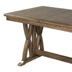 Ensemble table à manger extensible gris style milieu de siècle pour 6 personnes avec pieds croisés