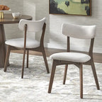 Chaise de salle à manger du milieu du siècle, Beige / Orange automne / Gris foncé / Vert concombre, Lot de 2