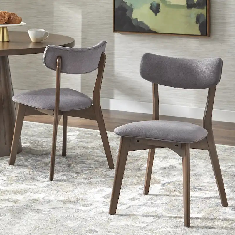 Chaise de salle à manger du milieu du siècle, Beige / Orange automne / Gris foncé / Vert concombre, Lot de 2