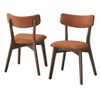 Chaise de salle à manger du milieu du siècle, Beige / Orange automne / Gris foncé / Vert concombre, Lot de 2
