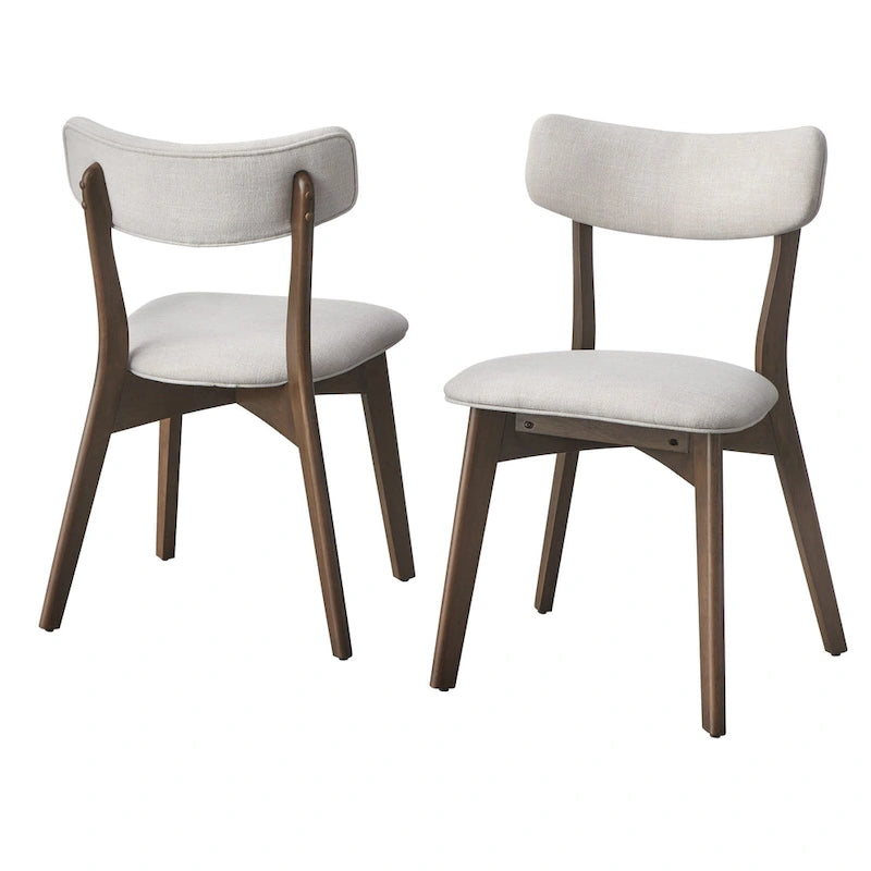 Chaise de salle à manger du milieu du siècle, Beige / Orange automne / Gris foncé / Vert concombre, Lot de 2