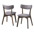 Chaise de salle à manger du milieu du siècle, Beige / Orange automne / Gris foncé / Vert concombre, Lot de 2