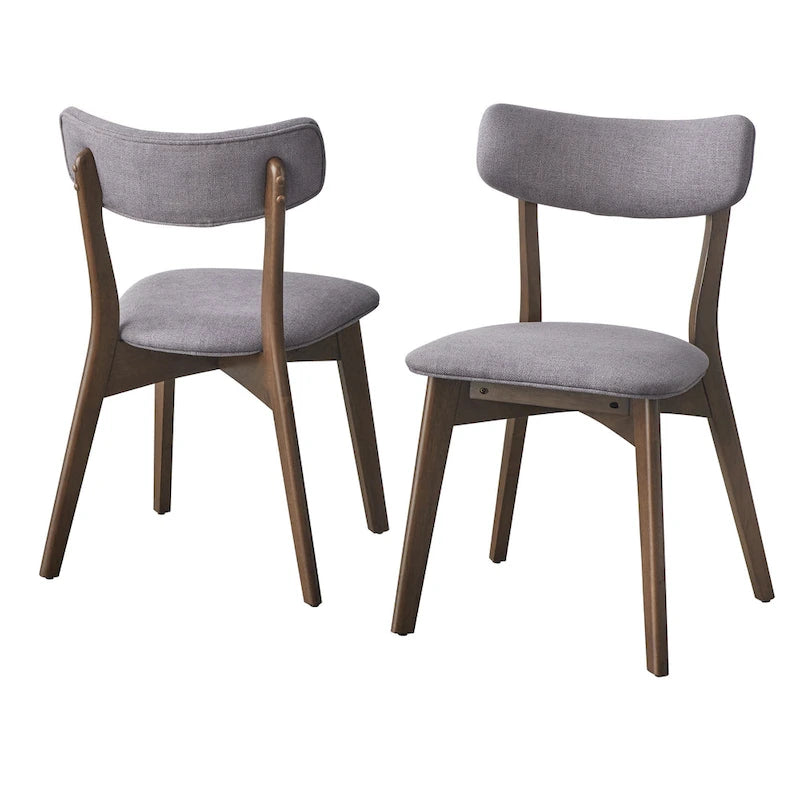 Chaise de salle à manger du milieu du siècle, Beige / Orange automne / Gris foncé / Vert concombre, Lot de 2