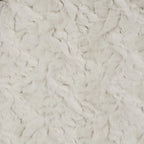 Pouf ottoman rond en fausse fourrure grise/beige – 1 à 2 places