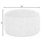Pouf ottoman rond en fausse fourrure grise/beige – 1 à 2 places
