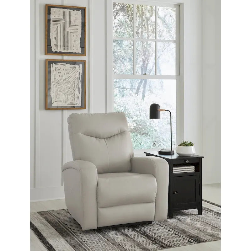 Fauteuil inclinable électrique moderne marron/gris, 1 place, avec têtière réglable