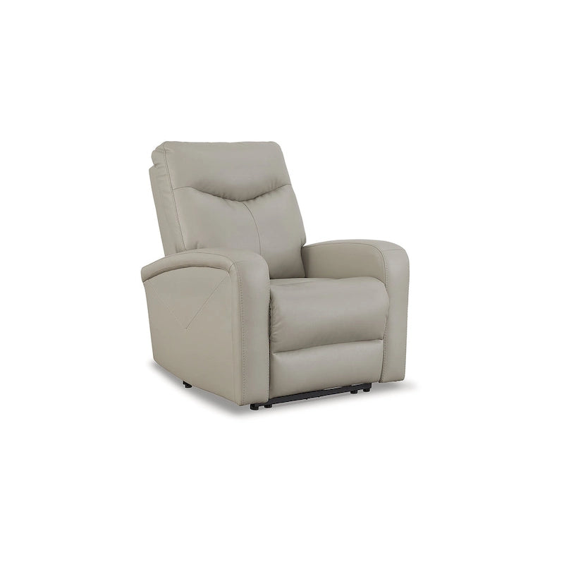 Fauteuil inclinable électrique moderne marron/gris, 1 place, avec têtière réglable