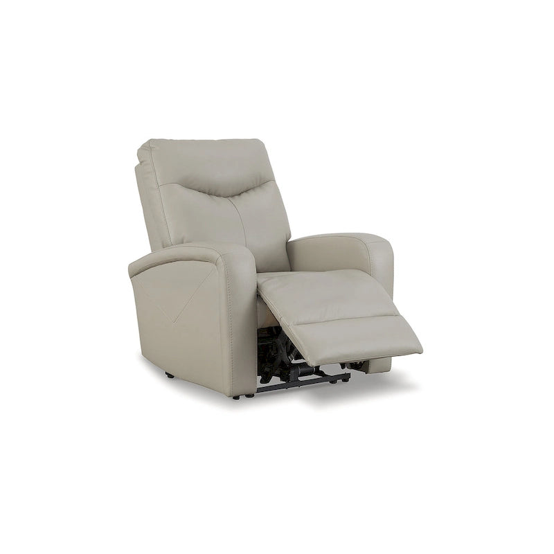 Fauteuil inclinable électrique moderne marron/gris, 1 place, avec têtière réglable