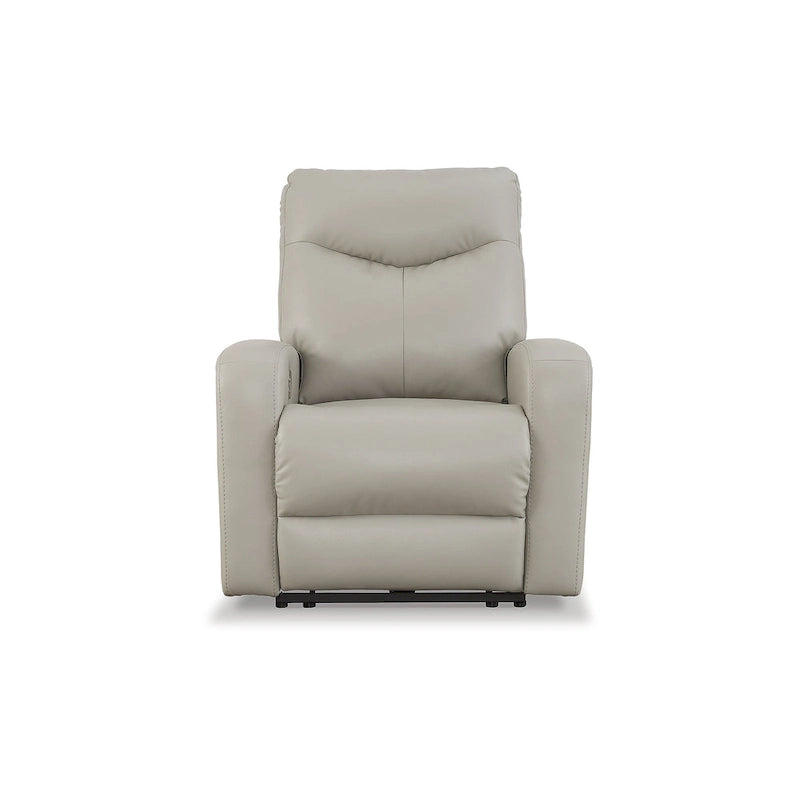 Fauteuil inclinable électrique moderne marron/gris, 1 place, avec têtière réglable