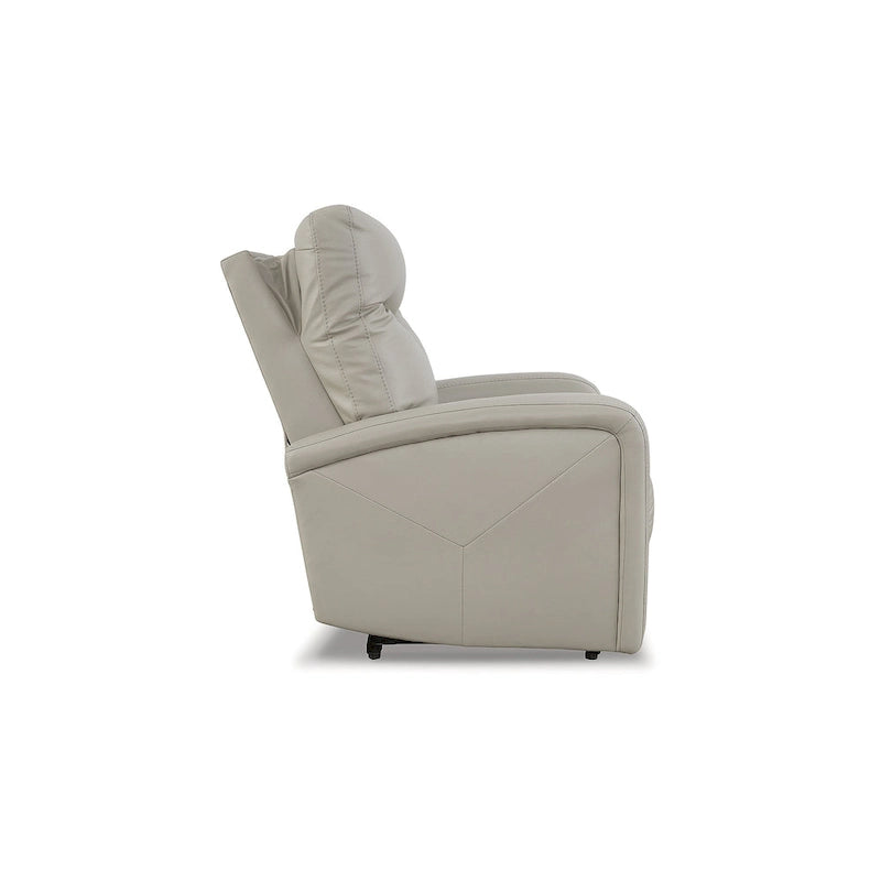 Fauteuil inclinable électrique moderne marron/gris, 1 place, avec têtière réglable