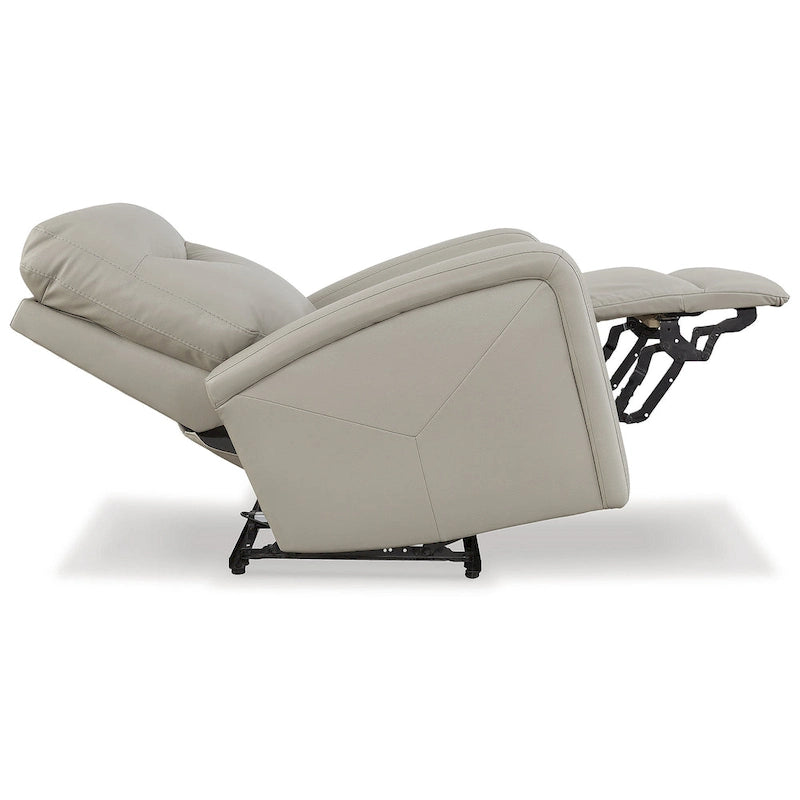 Fauteuil inclinable électrique moderne marron/gris, 1 place, avec têtière réglable