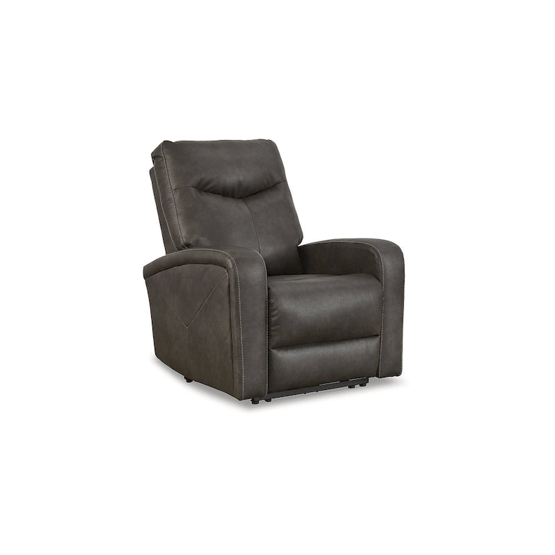 Fauteuil inclinable électrique moderne marron/gris, 1 place, avec têtière réglable