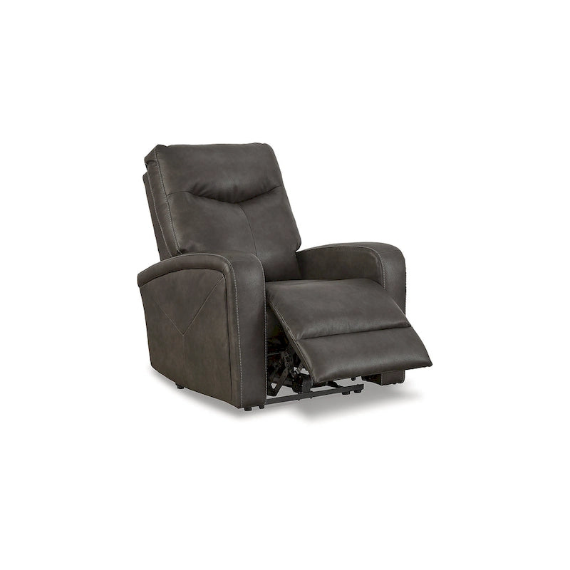 Fauteuil inclinable électrique moderne marron/gris, 1 place, avec têtière réglable