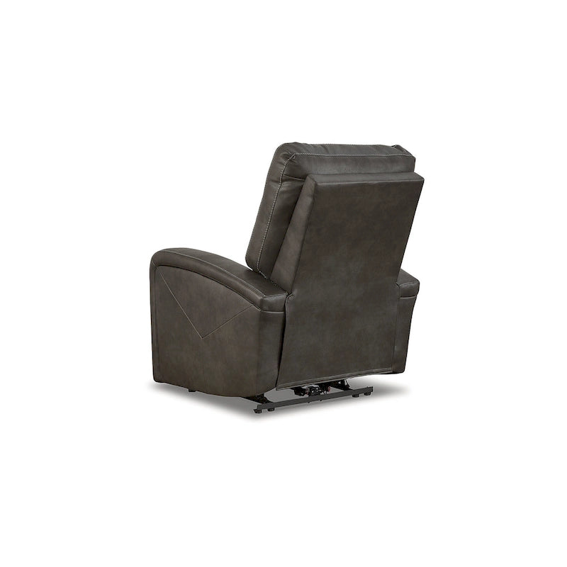 Fauteuil inclinable électrique moderne marron/gris, 1 place, avec têtière réglable