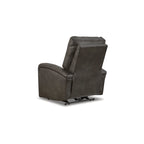 Fauteuil inclinable électrique moderne marron/gris, 1 place, avec têtière réglable
