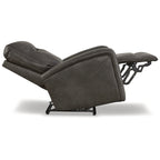 Fauteuil inclinable électrique moderne marron/gris, 1 place, avec têtière réglable