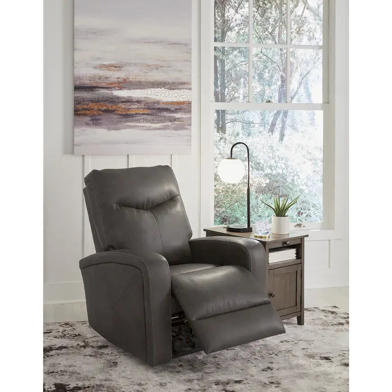 Fauteuil inclinable électrique moderne marron/gris, 1 place, avec têtière réglable