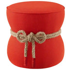 Pouf sablier, rouge atomique / gris, 1 place