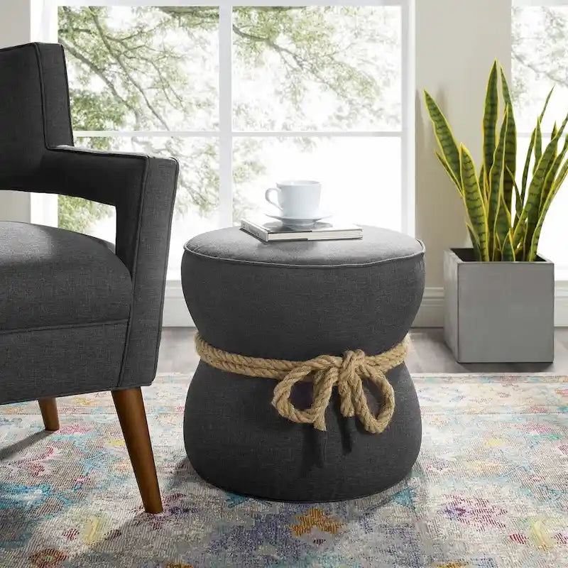 Pouf sablier, rouge atomique / gris, 1 place