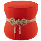 Pouf sablier, rouge atomique / gris, 1 place