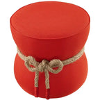 Pouf sablier, rouge atomique / gris, 1 place