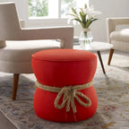 Pouf sablier, rouge atomique / gris, 1 place