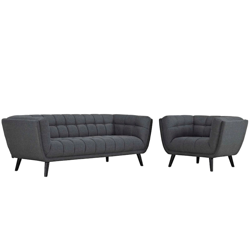 Ensemble canapé et fauteuil rembourrés en tissu 2 pièces Bestow