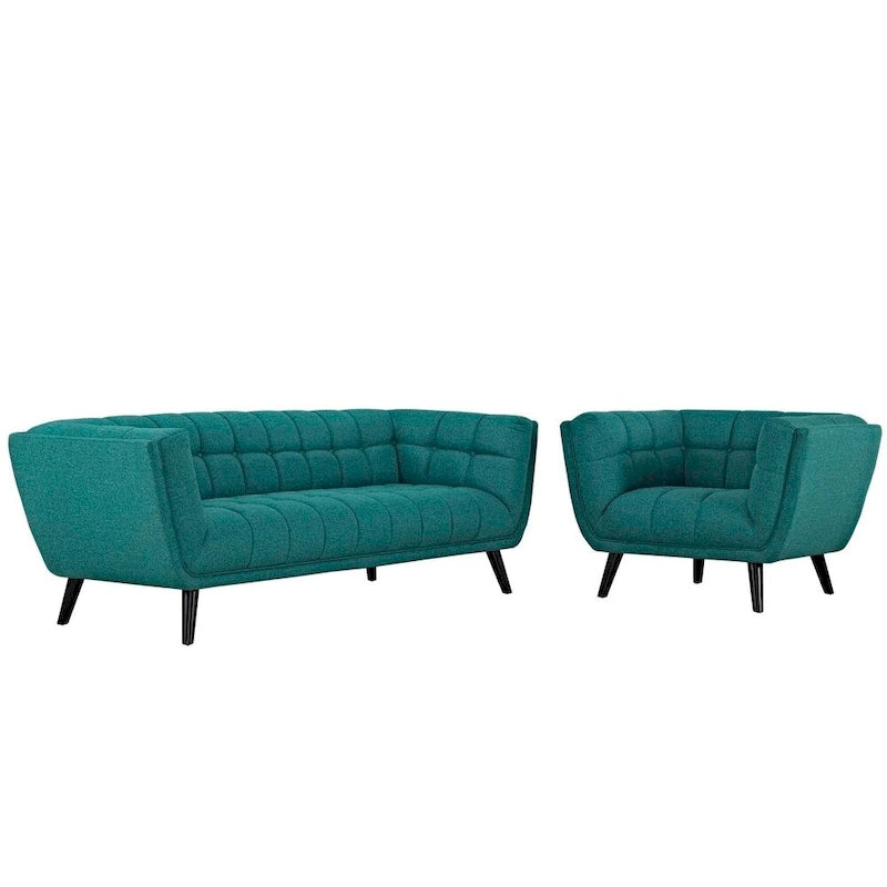 Ensemble canapé et fauteuil rembourrés en tissu 2 pièces Bestow